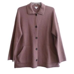 PURE JILL Button Front Jacket Shacket, Mauve